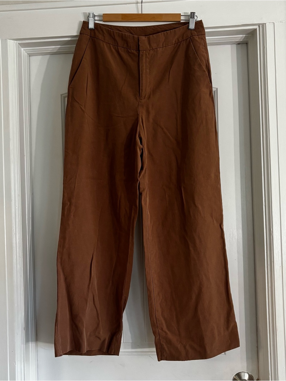 Calvin Klein Women’s Wide-Leg Chinos in Brown SZ 8